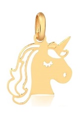 pretty unicorn yellow gold baby charm